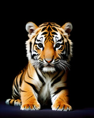 Obraz premium Bébé Tigre.IA générative.