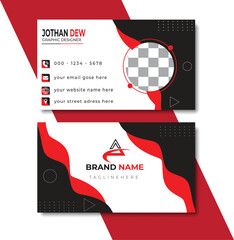 Creative and modern business card template.Vector design formal red modern business card.Clean professional business card template.Vector illustration template..
