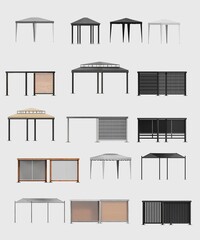 Realistic 3D Render of Gazebos