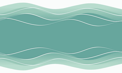 Abstract green mint wave on white background vector illustration.