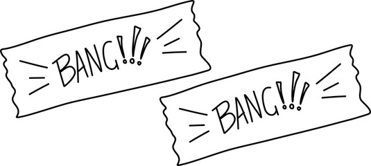 Quote "Bang-Bang" Speech bubble Handwritten Doodle illustration