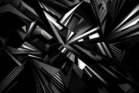 Striking Black and White Geometric Background