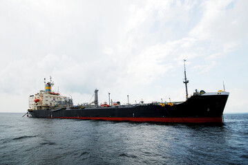 Oil Tanker Vessel crossing Madura Strait, Indonesia