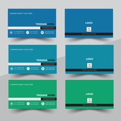 Creative modern name card and business card, Blue bundle Minimal Business Card Mockup, Portrait and landscape orientation.