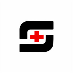 Letter S logo design with a cross.