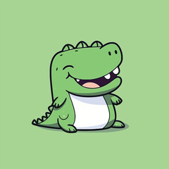 Cute kawaii crocodile chibi mascot vector cartoon style