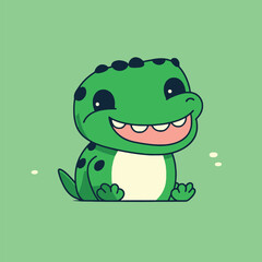 Cute kawaii crocodile chibi mascot vector cartoon style