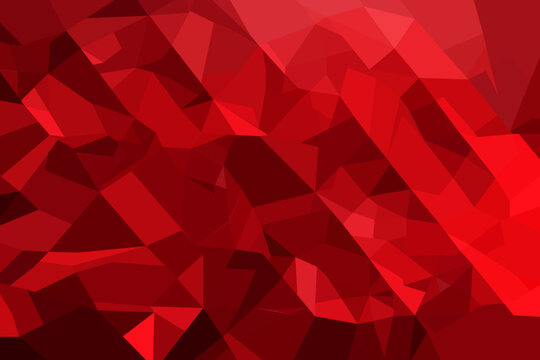 Abstract background illustration of polygons of different shapes and different tone of red. Vector graphics