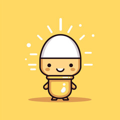 Cute kawaii lamp chibi mascot vector cartoon style