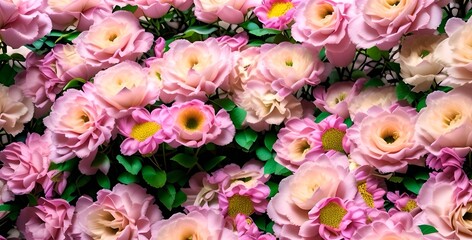 Fototapeta na wymiar pink and white flowers background Ai