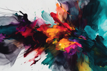 Dynamic Abstract Background with Vibrant Brushstrokes