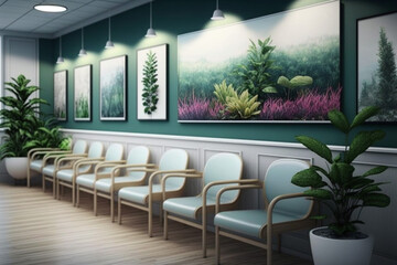 病院の待合室のイメージ：AI生成画像