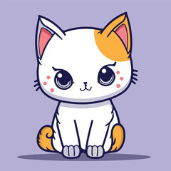 Cute cat cartoon on angry face. Kitty vector. Kitten vector illustration on isolated background. kitten kitty. baby kitty .Cat sticker.