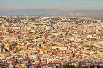 Obraz premium Aerial view of the historic center of Naples