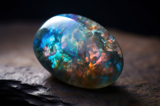 Opal stone, with beautiful colours (generative AI)