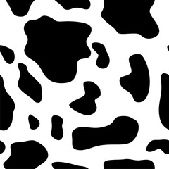 Seamless cow pattern print. Black and white ornament.