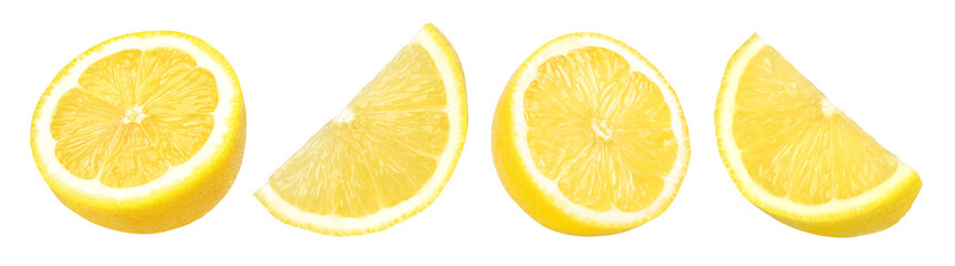 half lemon and slice lemon isolated, Fresh and Juicy Lemon, transparent png, collection, cut out