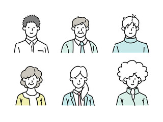 business person working in company avatar icon set illustration