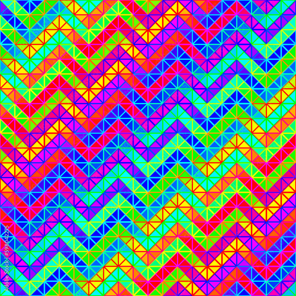 Poster Seamless vector pattern background of a triangles. Vector chevron pattern. RGB colors