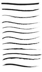 set of underlines underline hand made with brush 