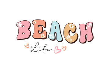 beach life Retro Summer Sublimation T-shirt Design
