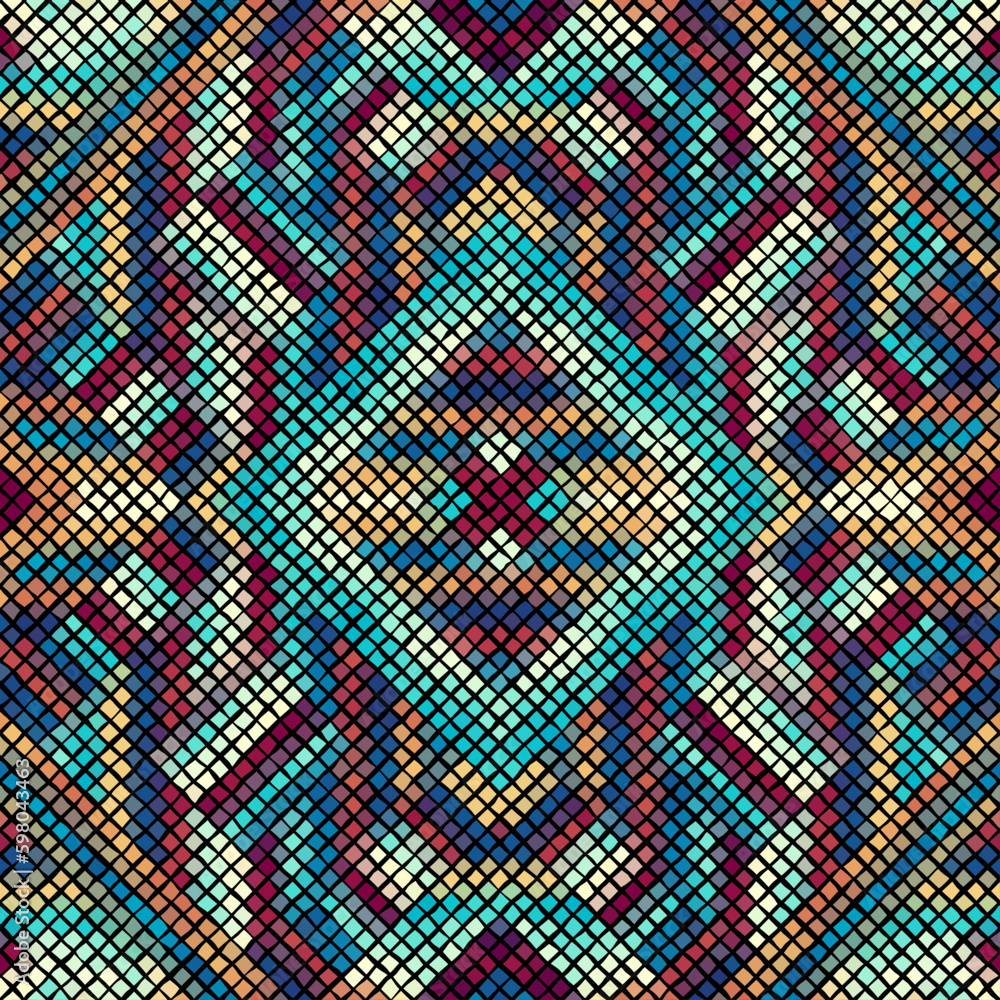 Aufkleber vector seamless mosaic art pattern. art background.