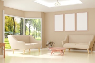 Photo frame mock up 3d rendering