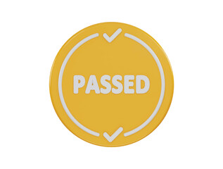 passed icon 3d rendering vector illustration