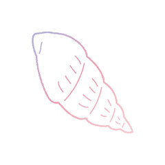 貝がらの手書き線画ベクターイラスト
