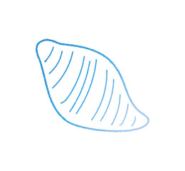 貝がらの手書き線画ベクターイラスト