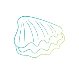 貝がらの手書き線画ベクターイラスト