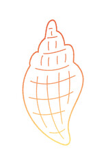 貝がらの手書き線画ベクターイラスト
