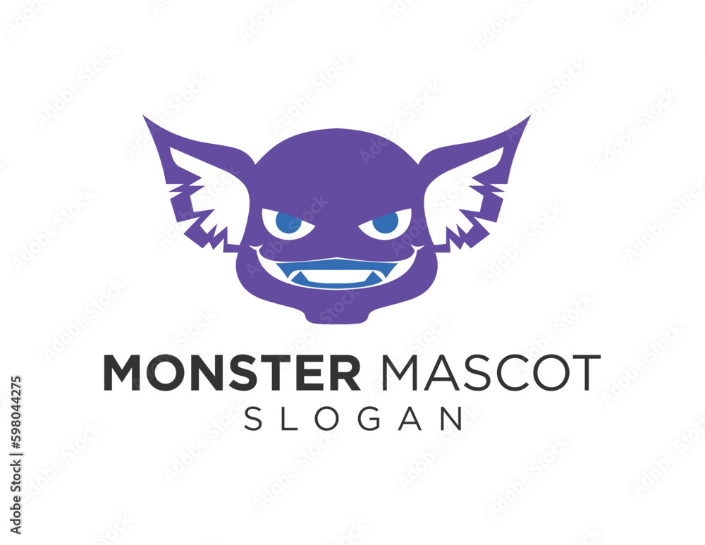Poster logo design about monster on a white background. created using the coreldraw application.