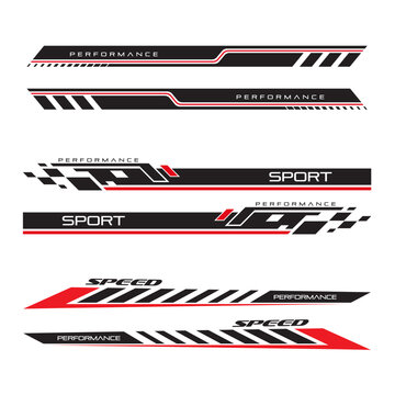 Wrap Design For Car vectors. Sports stripes, car stickers black color. Racing decals for tuning V2_20230430
