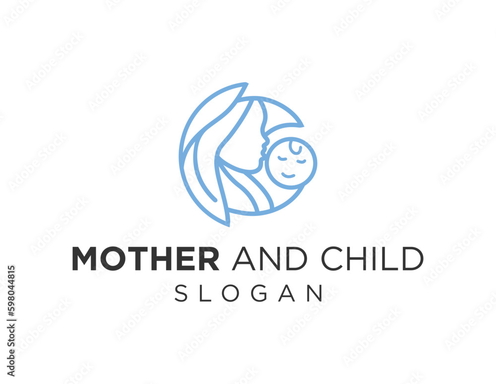 Poster logo design about mother and baby on a white background. created using the coreldraw application.