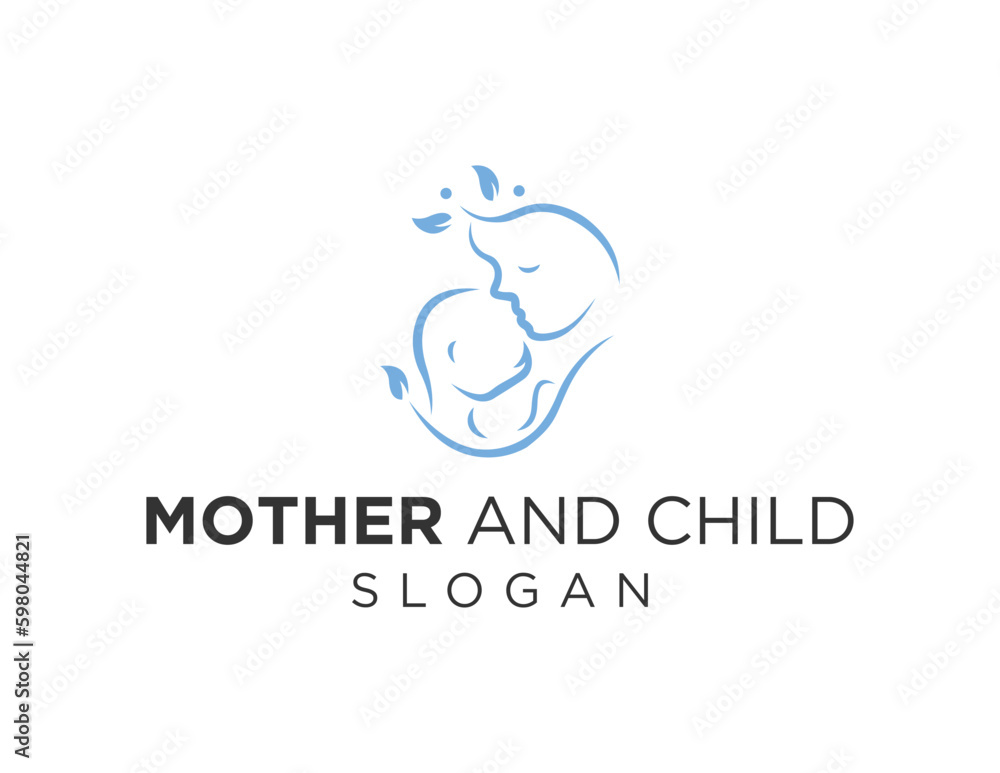 Poster logo design about mother and baby on a white background. created using the coreldraw application.