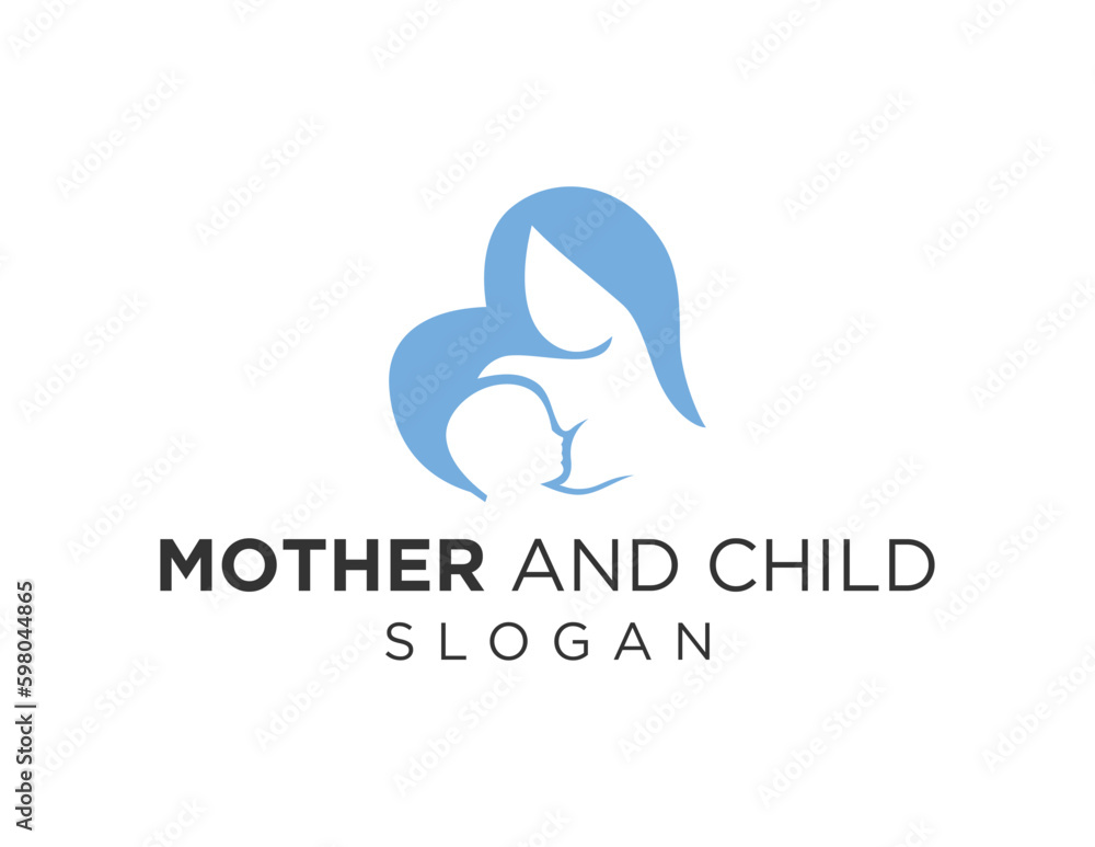 Poster logo design about mother and baby on a white background. created using the coreldraw application.