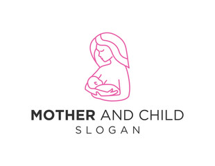 Obraz premium Logo design about Mother And baby on a white background. created using the CorelDraw application.