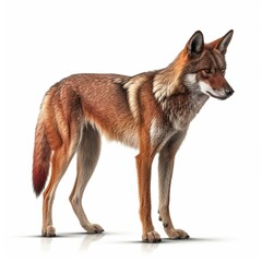 Obraz premium Red Wolf isolated on white background (Generative AI)