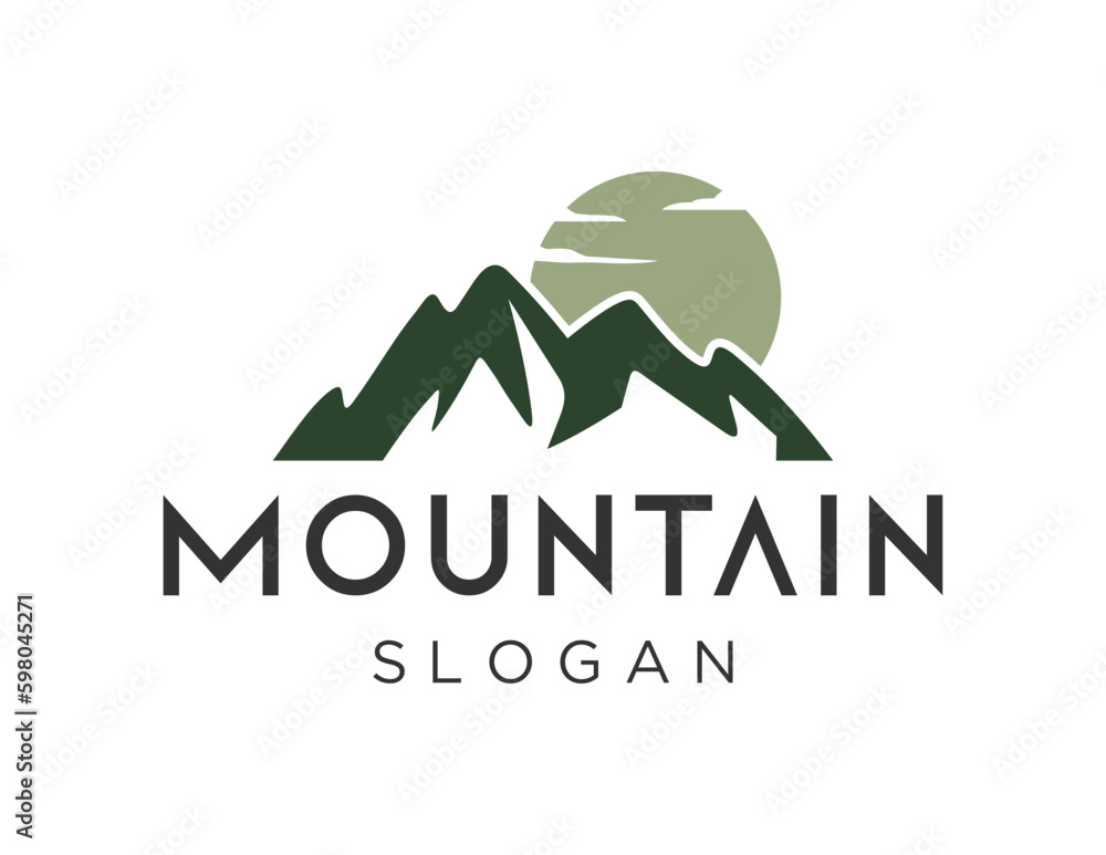 Poster logo design about mountain on a white background. created using the coreldraw application.