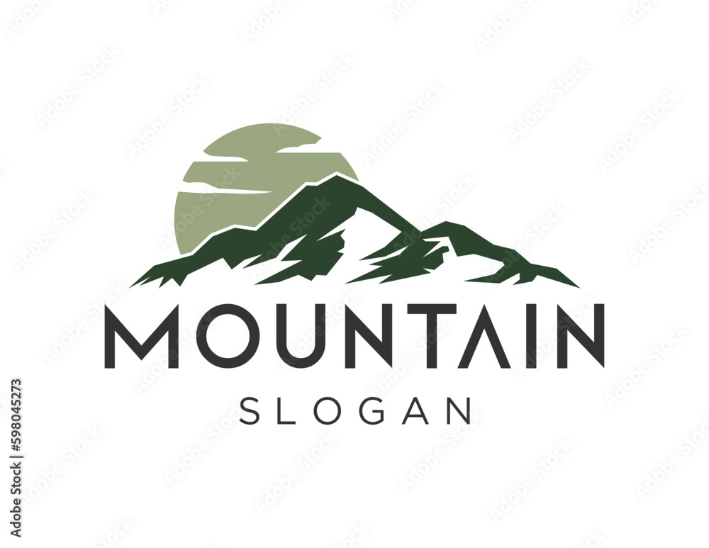 Poster logo design about mountain on a white background. created using the coreldraw application.