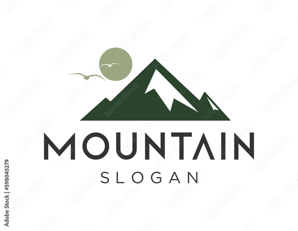 Poster logo design about mountain on a white background. created using the coreldraw application.