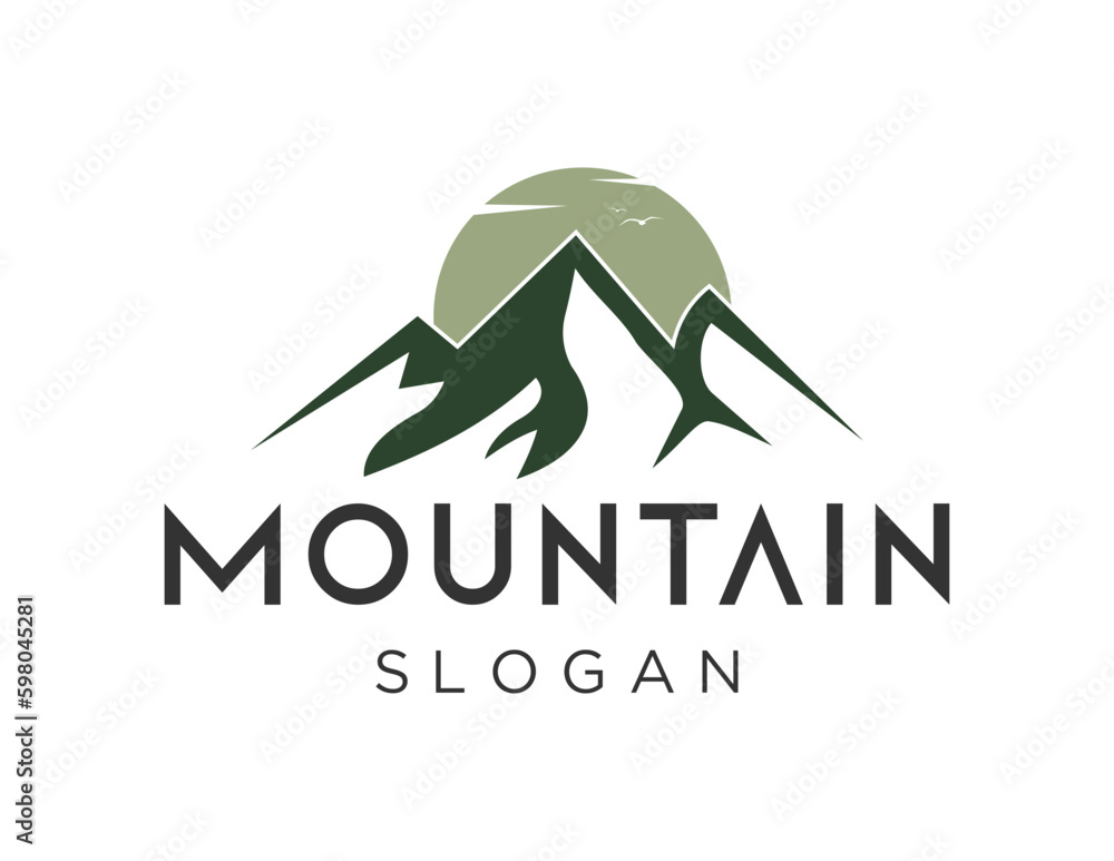 Poster logo design about mountain on a white background. created using the coreldraw application.