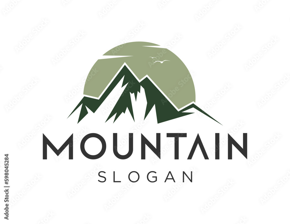 Poster logo design about mountain on a white background. created using the coreldraw application.