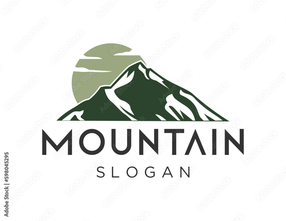 Poster logo design about mountain on a white background. created using the coreldraw application.