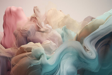 Ethereal Pastel Abstract Design with Flowing Curves