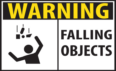 Falling objects danger warning industrial safety sign vector eps