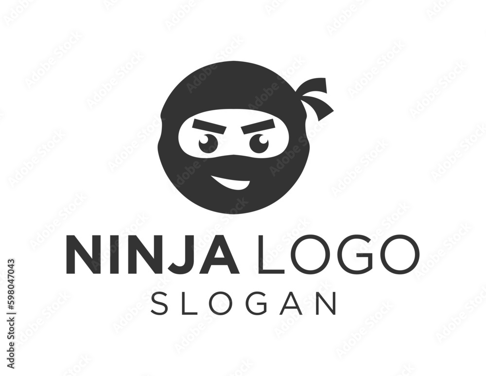 Poster logo design about ninja on a white background. created using the coreldraw application.