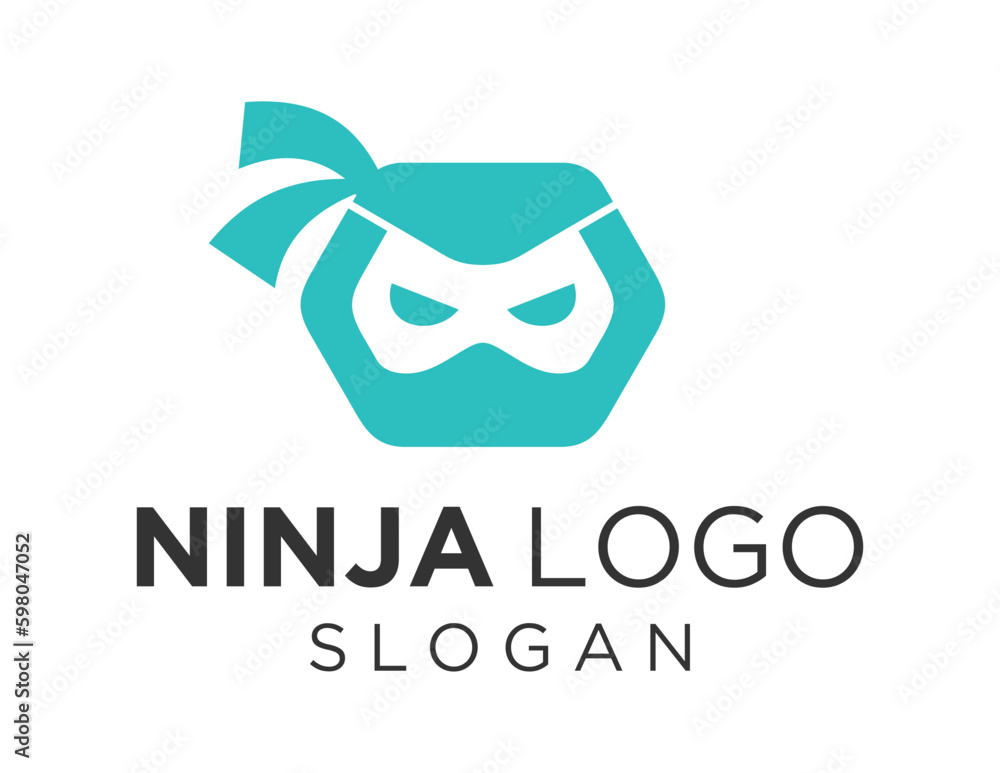 Poster logo design about ninja on a white background. created using the coreldraw application.