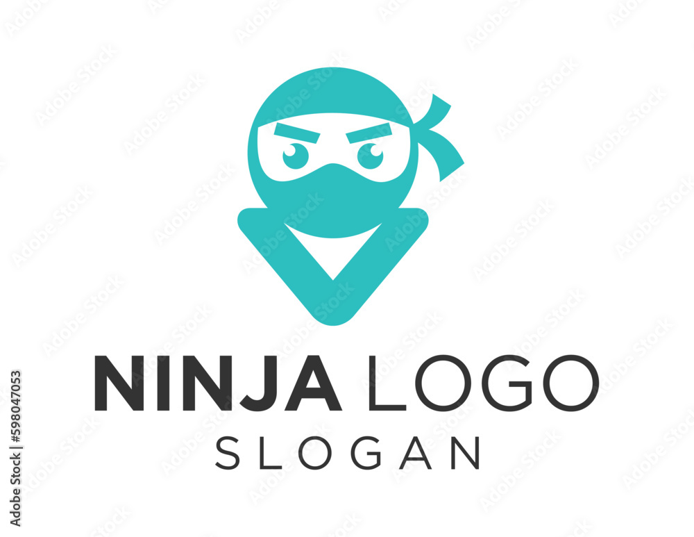 Poster logo design about ninja on a white background. created using the coreldraw application.